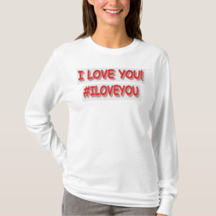 Camiseta Design de Expressão Bonita "EU TE AMO!". Compre a