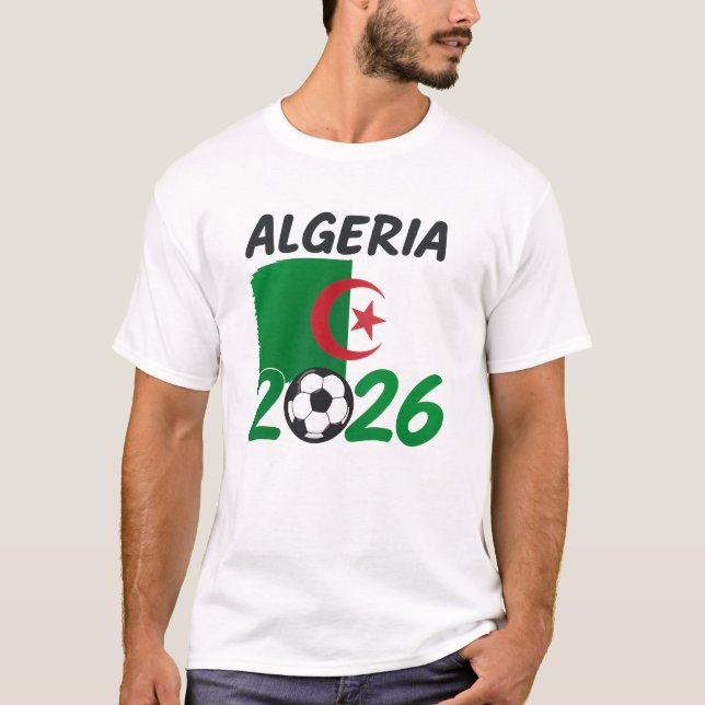 Camiseta Design de Fã de Futebol da Argélia 2026 com Cresce (Frente)