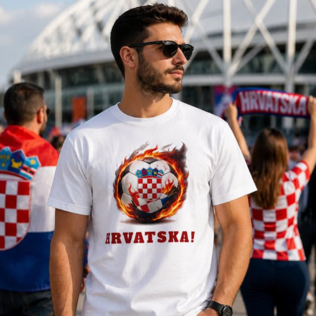 Camiseta Design de Fã de Futebol de Fogo da Croácia (Criador carregado)