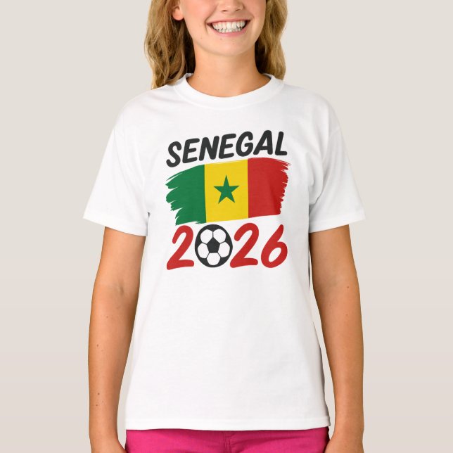Camiseta Design de Fã de Futebol Senegal 2026 com Estrela d (Frente)