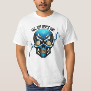 Camiseta Design de Fantasia Cripto Btc Motivação Azul