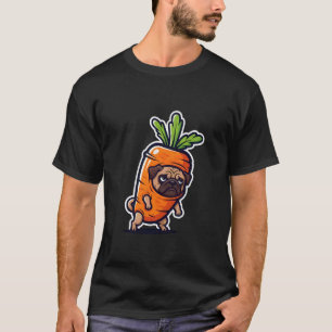 Camiseta Design de Fantasia de Cenoura de Pug Engraçado