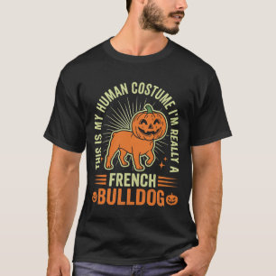 Camiseta Design de Fantasia Humana de Bulldog Francês Engra