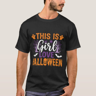 Camiseta Design de Fantasma de Halloween do Amor de Garota_