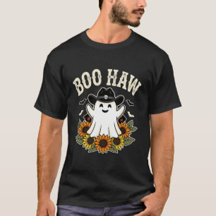 Camiseta Design de Fantasma de Halloween Ocidental Boo Haw