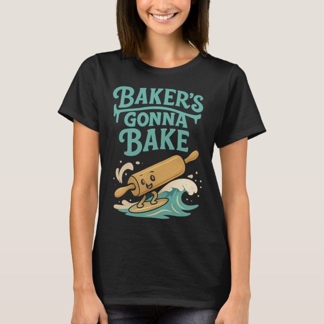 Camiseta Design de Farinha de Surf de Rolo de Ker  (Frente)