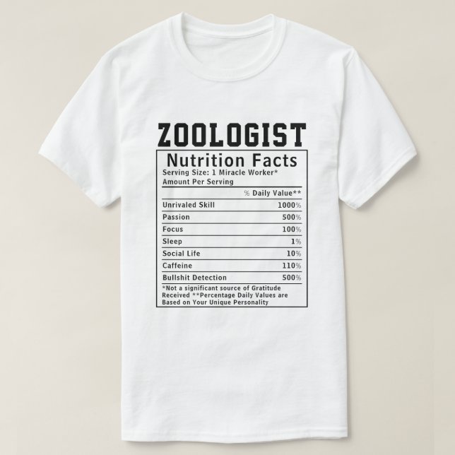 Camiseta Design de Fatos de Nutrição Zoóloga - Nature Lover (Frente do Design)