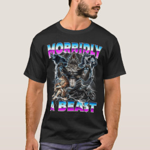Camiseta Design de fera mórbida meme de lobo alfa engraçado