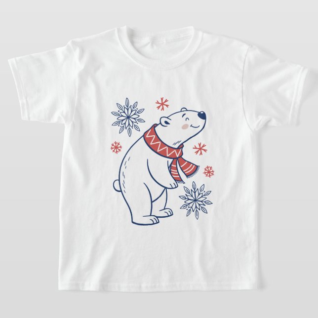 Camiseta Design de Feriado de inverno no Urso Polar Cheio (Postura )