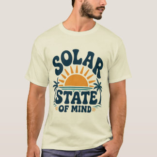 Camiseta Design de Férias de Verão da Palmeira do Sol Retro