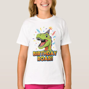 Camiseta Design de festa de aniversário de dinossauro fofo