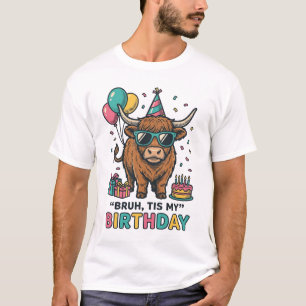 Camiseta Design de festa de aniversário engraçado de vaca d