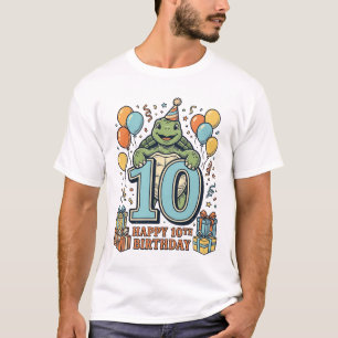 Camiseta Design de festa vintage de aniversário de 10 anos 