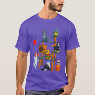Camiseta Design de Filme de Terror de Gato Sinistro Fofo pa