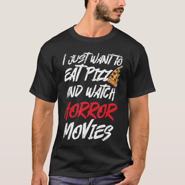 Camiseta Design de Filme de Terror de Halloween para um Fã  (Frente)