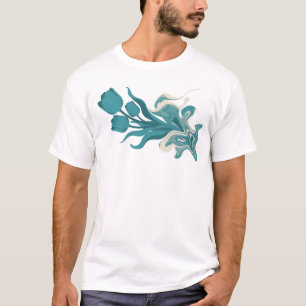 Camiseta Design de Flor Abstrata Única