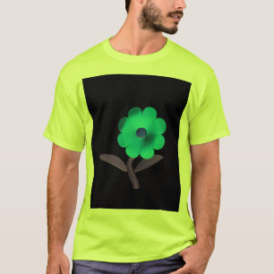 Camiseta Design de flor azul 3D moderno.