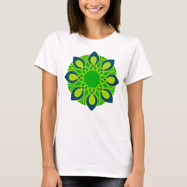 Camiseta design de flor chic oriental (Frente)