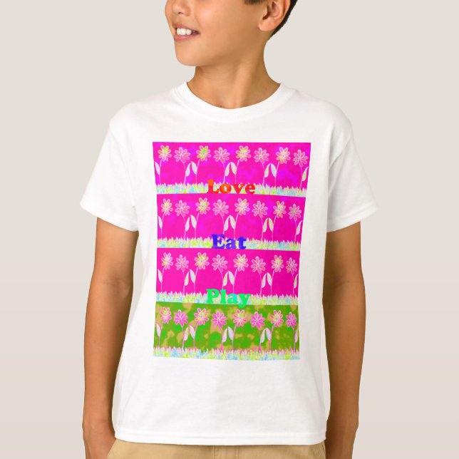 Camiseta Design de Flor de Reprodução de Amor Inspiracional (Frente)