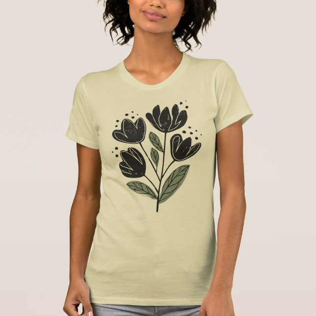 Camiseta Design de Flor Elegante Batido (Frente)