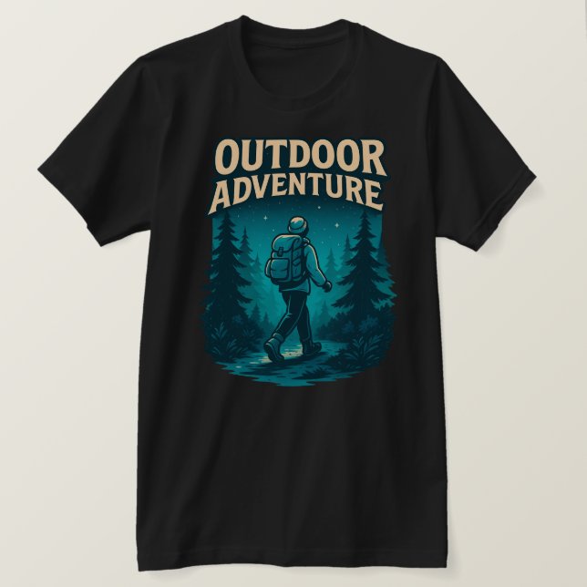 Camiseta Design de Floresta de Aventura Exterior (Frente do Design)