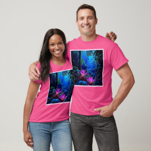 Camiseta Design de Floresta Mística Glowing Jungle