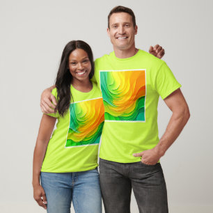 Camiseta Design de Fluxo de Energia de Cor Abstrata