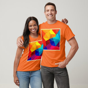 Camiseta Design de Fluxo Geométrico Abstrato Vibrante