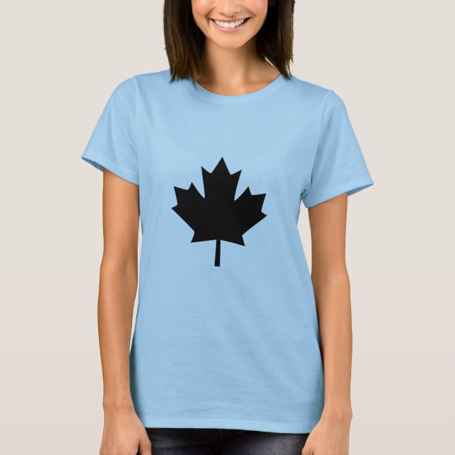 Camiseta Design de Folha de Mão do Carteiro Negro Canadense (Frente)