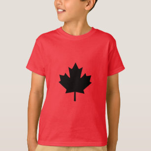 Camiseta Design de Folha de Mico Negra Canadense
