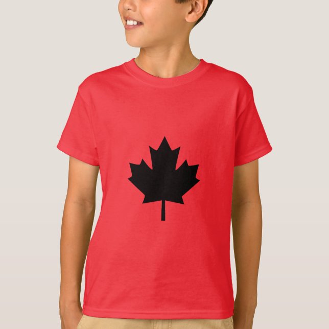 Camiseta Design de Folha de Mico Negra Canadense (Frente)