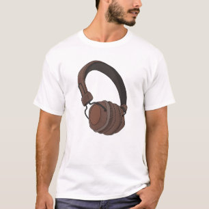 Camiseta Design de Fones de Ouvido Retrô para Amantes de Mú