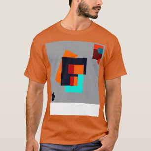 Camiseta Design de Forma Geométrica com Azul e Laranja