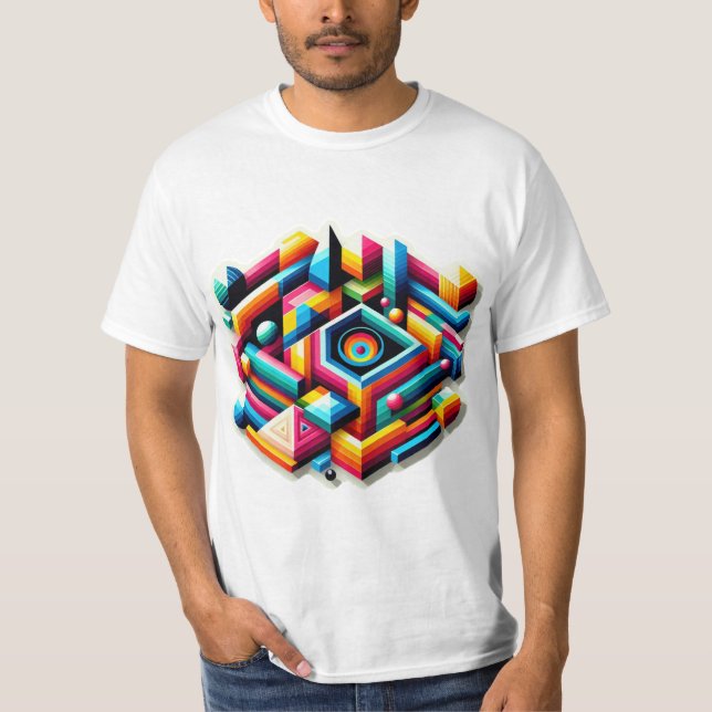 Camiseta Design de Formas Geométricas Coloridas (Frente)