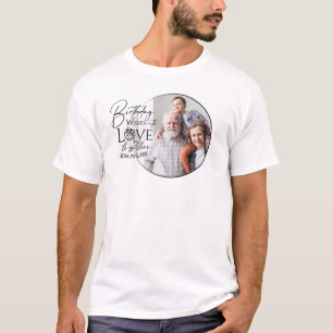 Camiseta Design de Foto com Caligrafia de Aniversário para