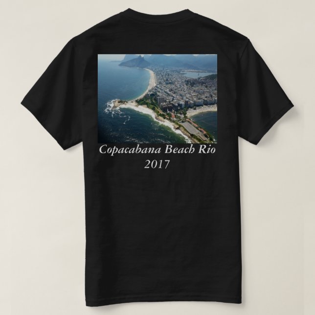 Camiseta Design de Fotografia de Copacabana Beach 2017, Rio (Verso do Design)