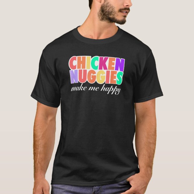 Camiseta Design de Frango Nuggets Me Faz Feliz (Frente)