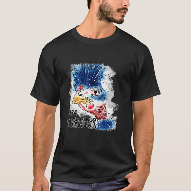 Camiseta Design de Frango Sobrevivente de 2020 com Atitude (Frente)