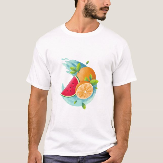 Camiseta Design de Fruta de Camisa-T de Captura Ocular (Per (Frente)