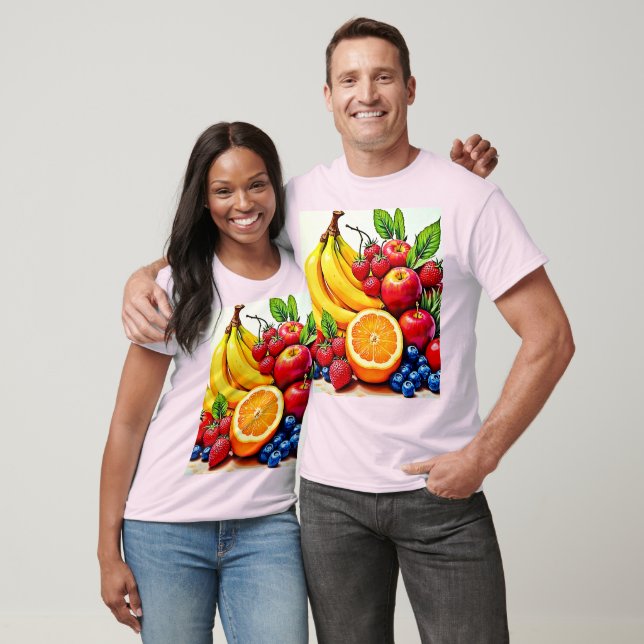 Camiseta Design de Fruta de Delícia de  Fresca Vibrante (Unissex)