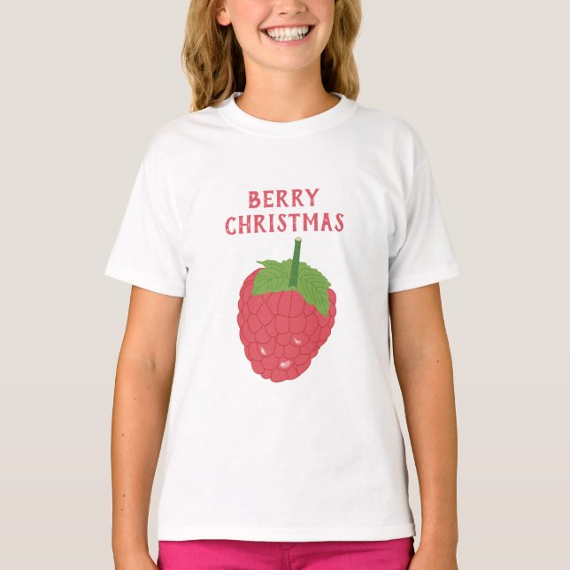 Camiseta Design de Fruta de framboesa de Natal (Frente)