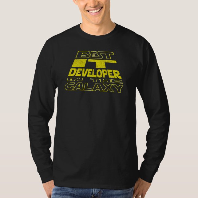 Camiseta Design de Fundo do Espaço de Desenvolvedor de TI (Frente)