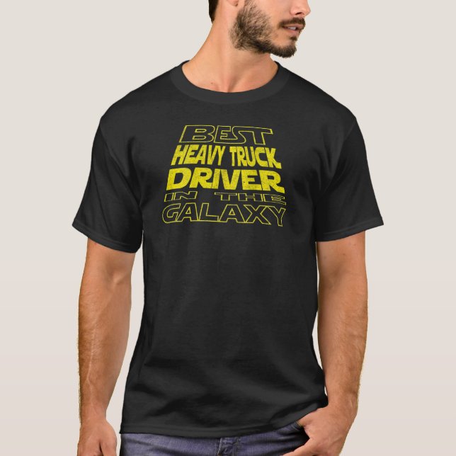 Camiseta Design de Fundo do Espaço do Driver do Caminhão Pe (Frente)