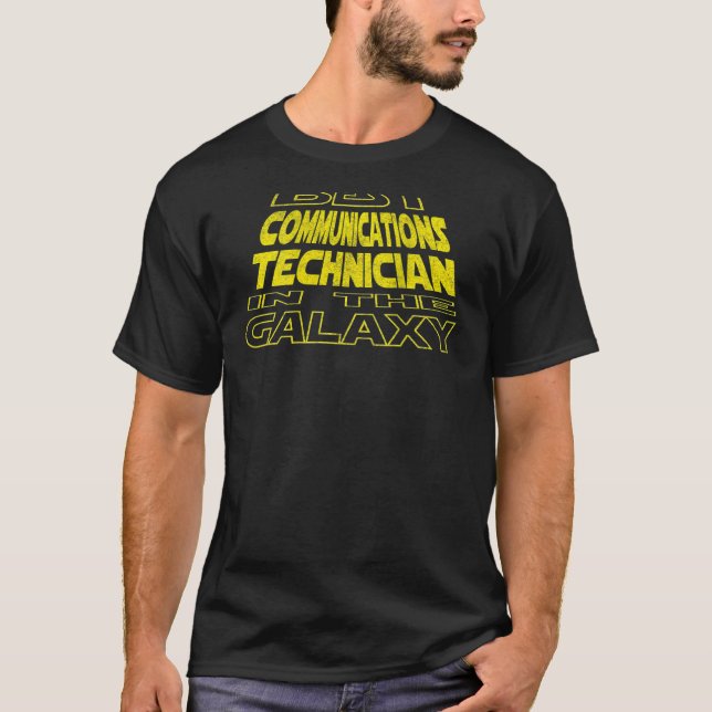 Camiseta Design de Fundo do Espaço Técnico do Comunicação (Frente)
