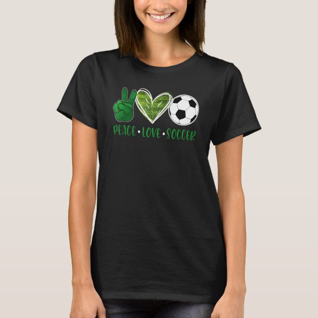 Camiseta Design de Futebol de Paz para Meninas Adolescentes (Frente)