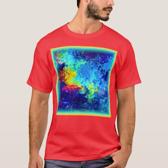 Camiseta Design de galáxia multicolorida. Comprar Agora (Frente)