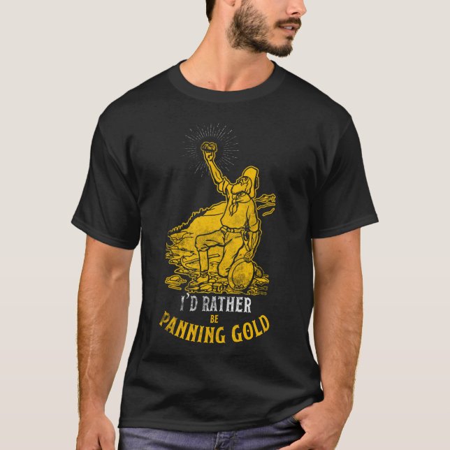 Camiseta Design de Garimpo de Ouro Manga de Beisebol (Frente)