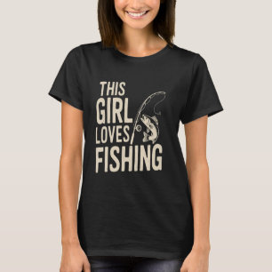 Camiseta Design de garota amante da pesca para mulheres, ad