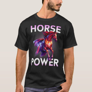 Camiseta design de garota fofa de força de cavalo