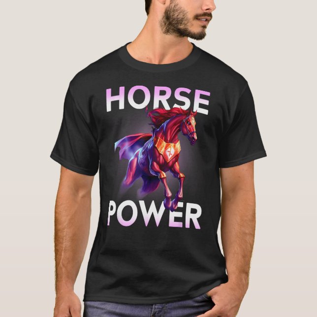 Camiseta design de garota fofa de força de cavalo (Frente)